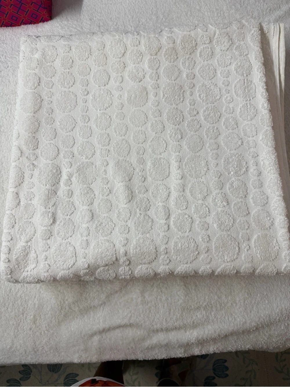 Croscill Rare Jonathan Adler Textured Shower Curtain white 100%Cotton 68”x69”
